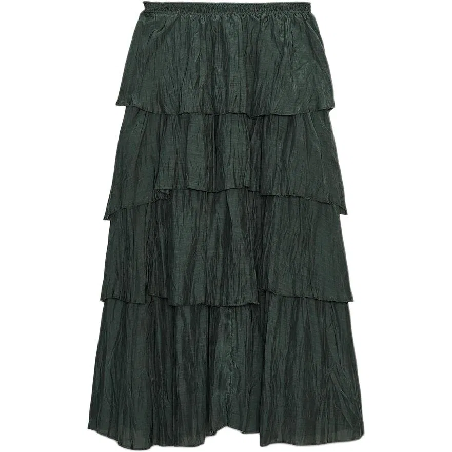 Женская юбка длинная повседневная ZARA, Dark Green — фото 3