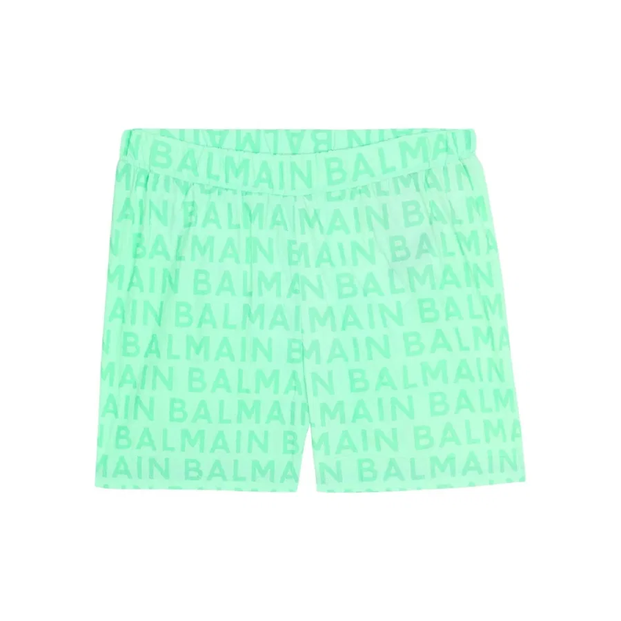 Шорты для мальчиков с логотипом Balmain, полиэстер, Green