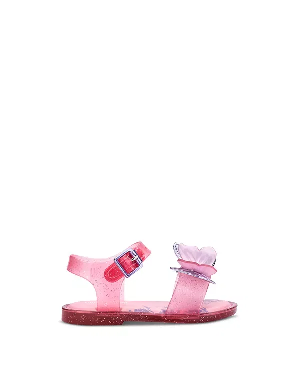 Детские сандалии для девочек с бабочкой Butterfly III Mini Melissa, Glitter Pink — фото 4