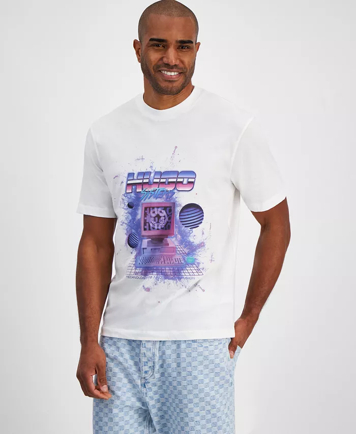 

Мужская футболка с коротким рукавом и круглым вырезом Graphic T-Shirt Hugo Boss, белый