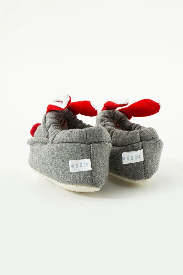 Детские пинетки для девочек с вязаными ушками Generic Brands, Gray — фото 4