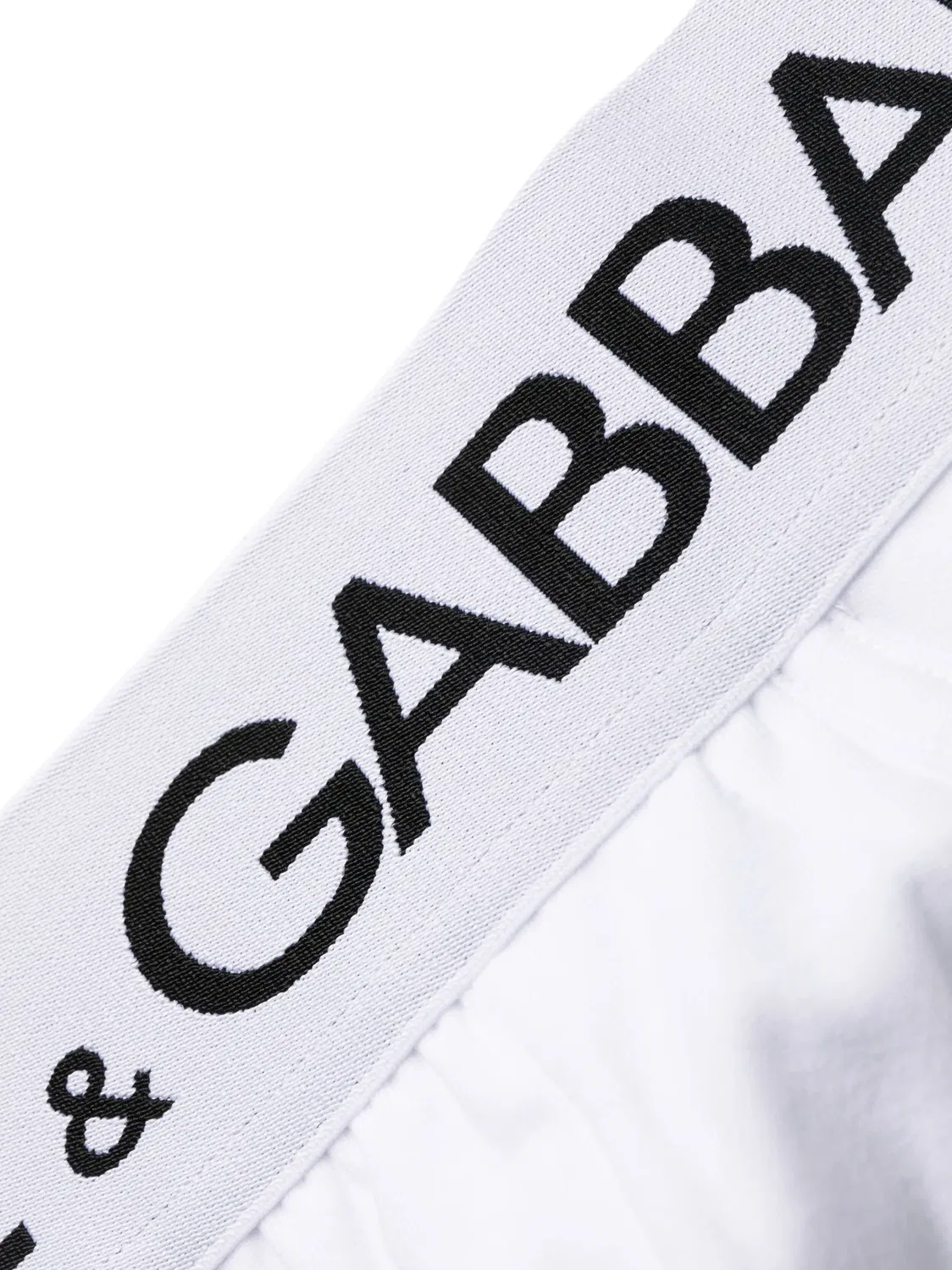 Трусы с Логотипом на Резинке Dolce & Gabbana, оптический белый/черный — фото 3