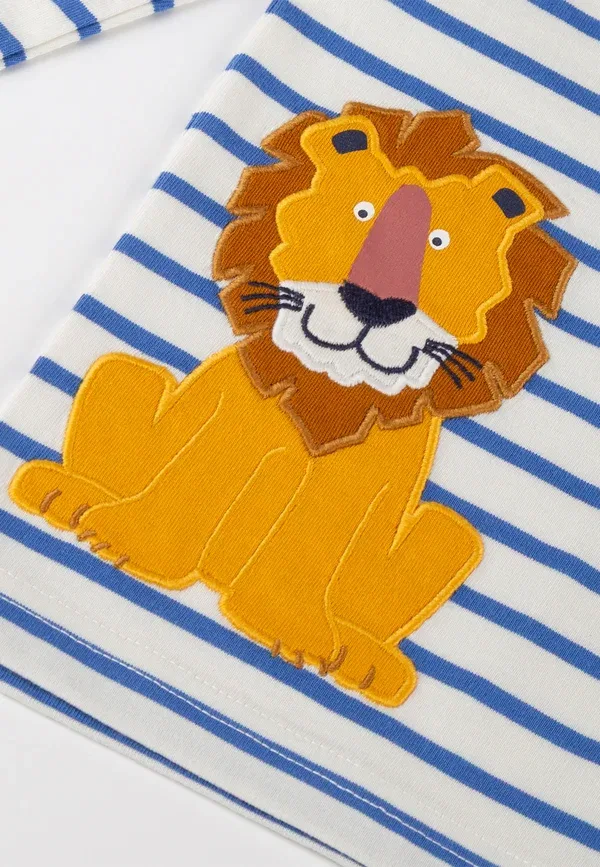 Лонгслив с вышивкой Langarm tiger & lowe - long sleeved top Sigikid-blau gestreift, голубой — фото 3