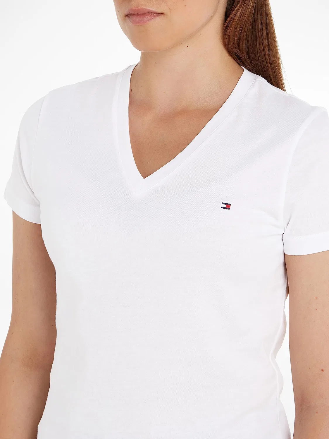 Женская футболка с v-образным вырезом Heritage Tommy Hilfiger, Classic White — фото 3