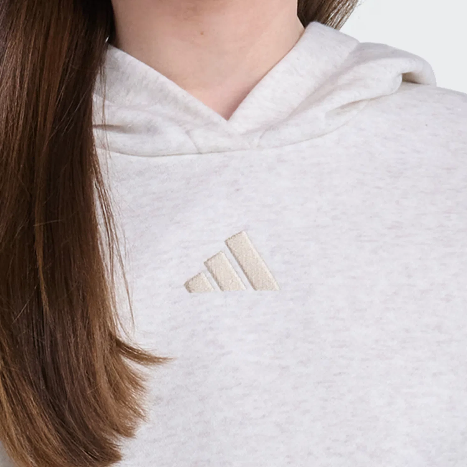 Детская толстовка с капюшоном и принтом 3-Stripes adidas Sportswear, белый меланж — фото 3