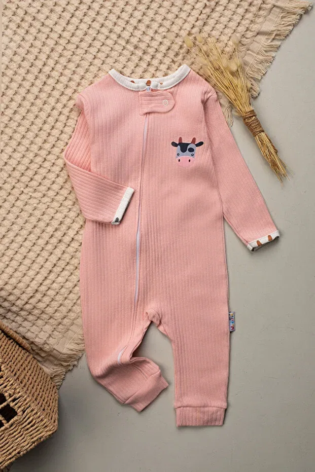 Детский комплект комбинезонов для девочек с принтом Cow Pattern Mielco, Multicolor — фото 3