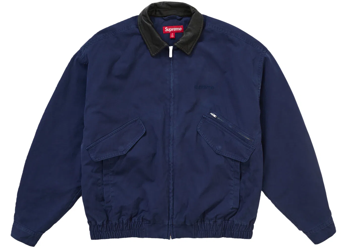 Мужская куртка-утилити с кожаным воротником Supreme FW24, Navy