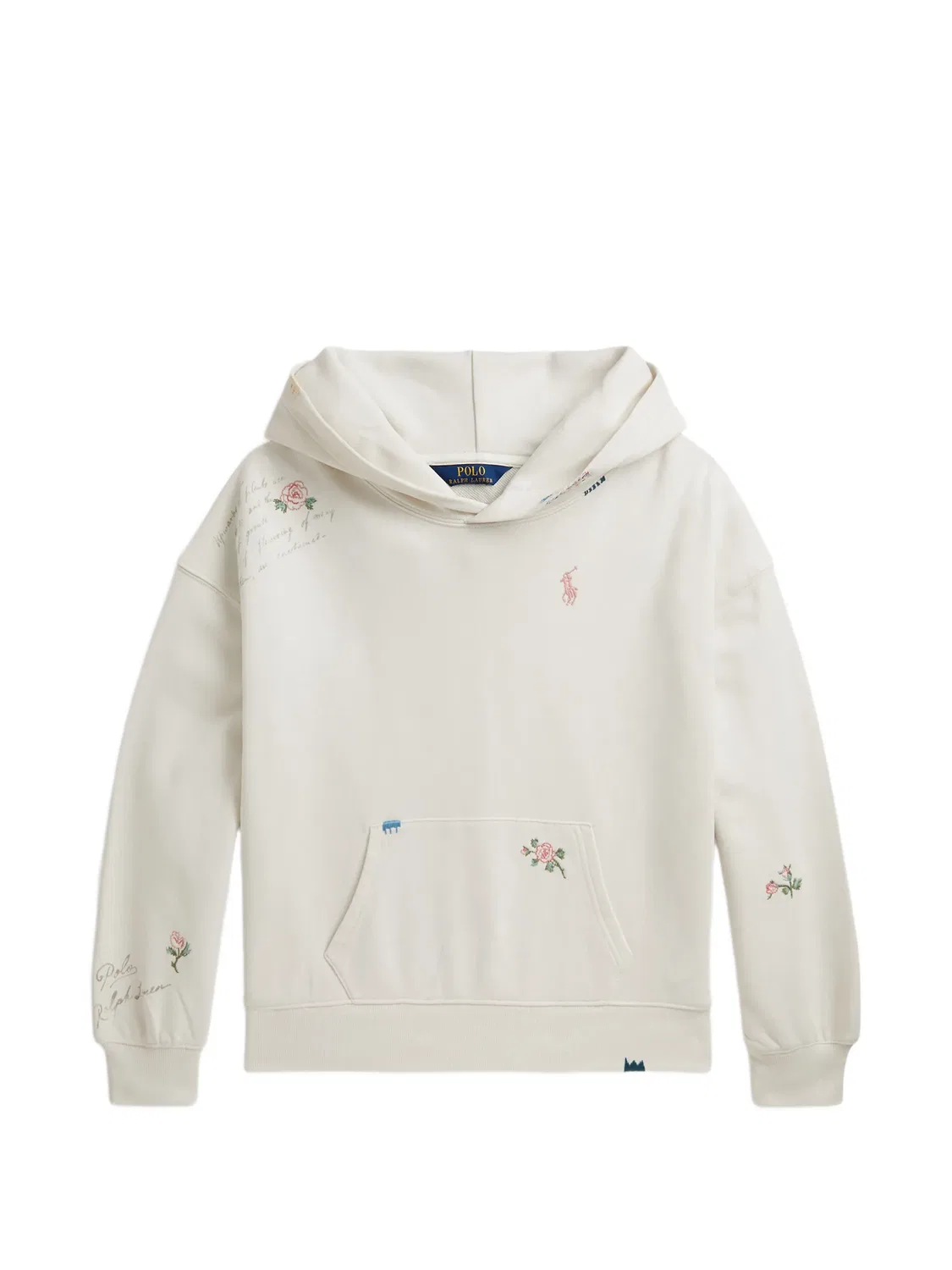 Худи с цветочной вышивкой Polo Ralph Lauren Kids, белый