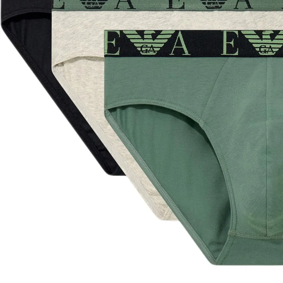 Мужские трусы-боксеры Green+Black+Beige Gray EMPORIO ARMANI — фото 4