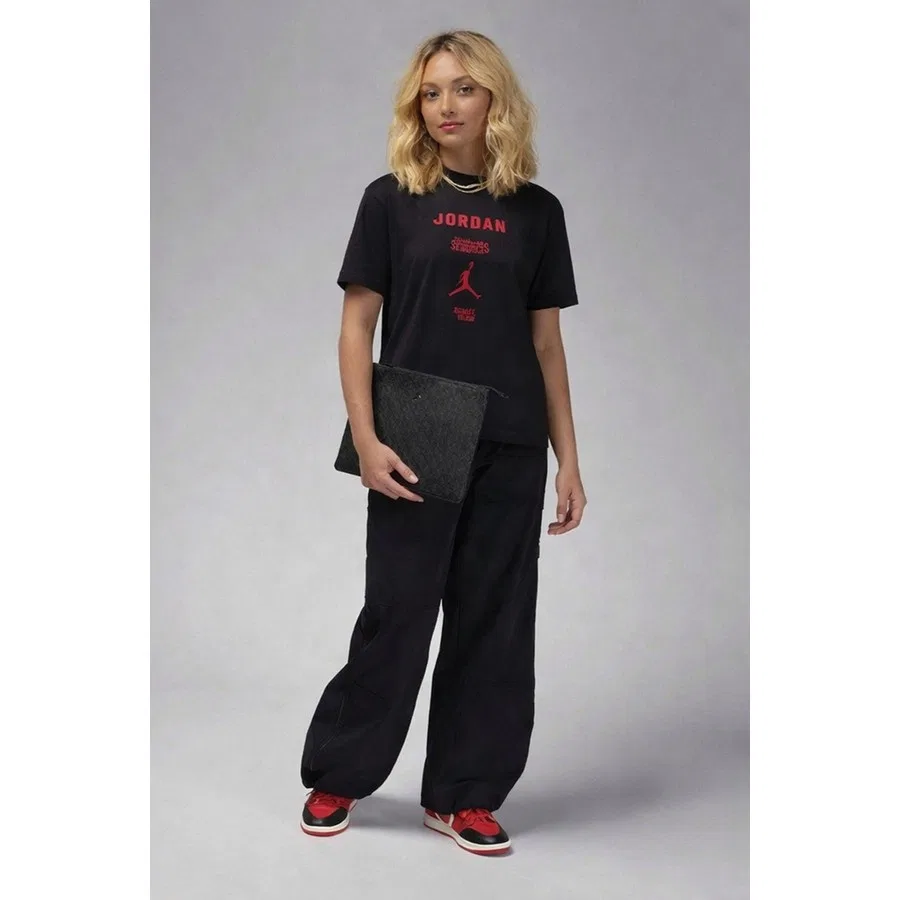 Женская футболка свободного кроя с принтом Jordan Girlfriend Loose Fit Nike, Черный — фото 4