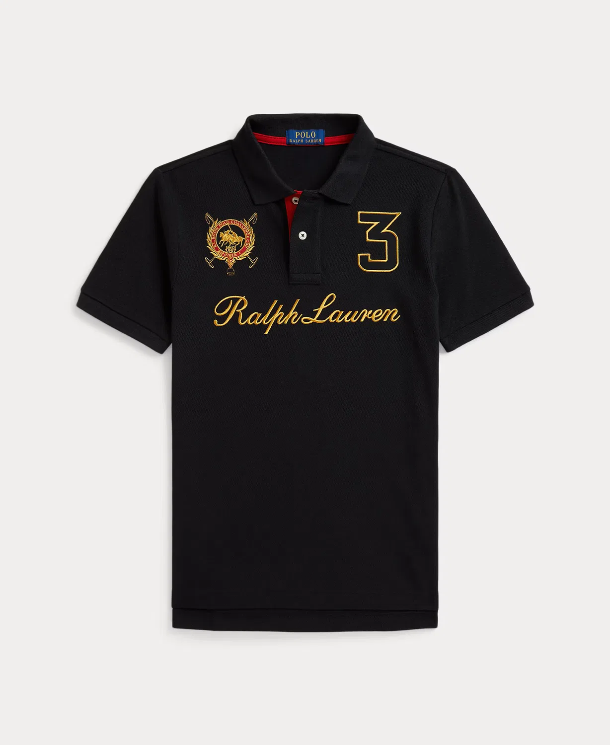 Рубашки-поло из хлопка, Polo Escudo Logotipo, Polo Ralph Lauren, черный