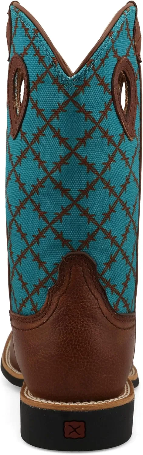Детские сапоги для девочек с квадратным носком Top Hand Twisted X, Brownie Turquoise — фото 3