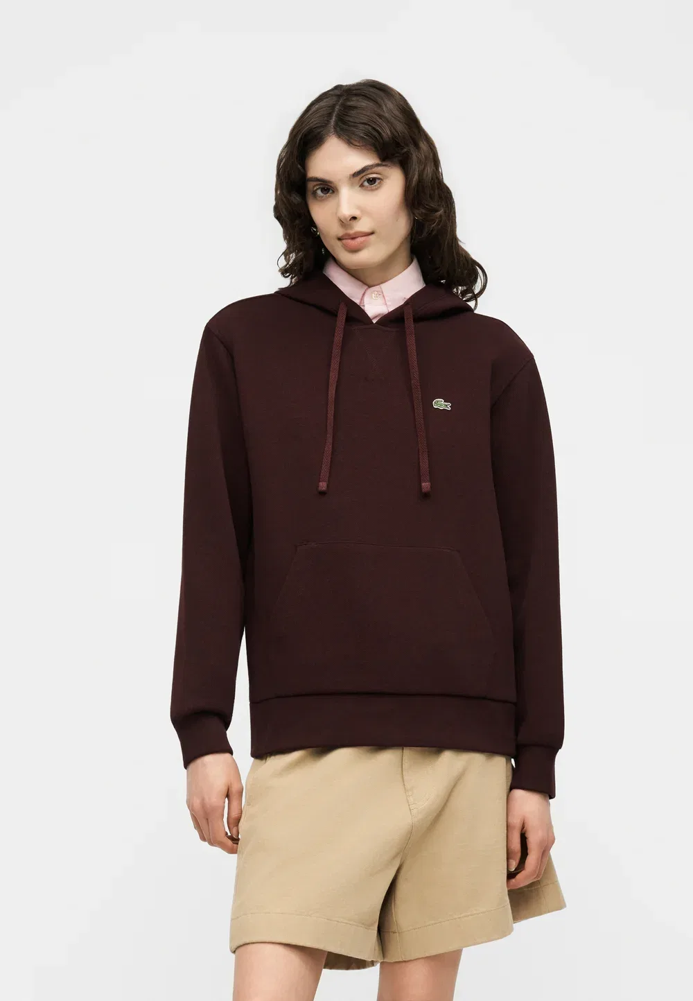 Толстовка Lacoste Oxalis, с капюшоном, однотонная