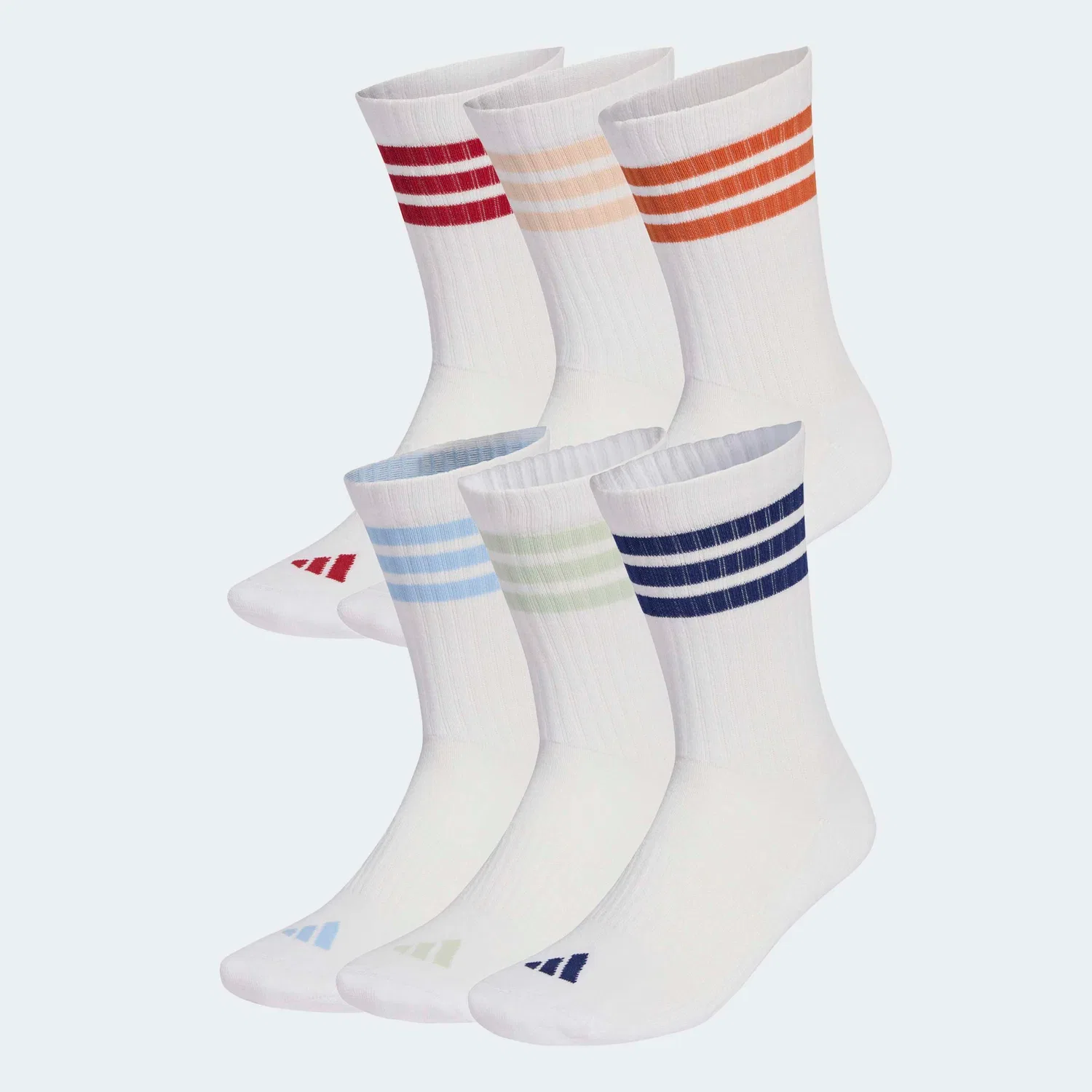 Женские носки с амортизацией и поддержкой свода стопы Adidas Performance, White/Active Maroon/Fox Orange/Dark Blue
