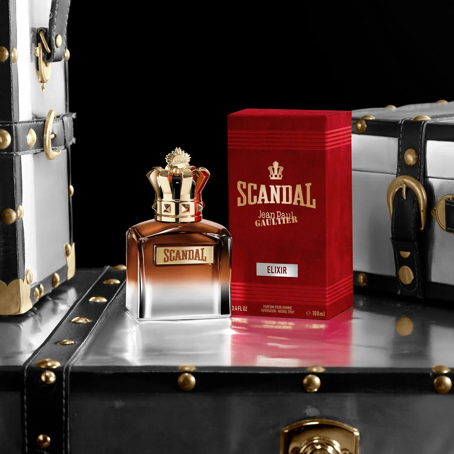 Парфюм 50 мл с нотами черной вишни, пачули и тонка-бобы, Elixir, JEAN PAUL GAULTIER, Scandal Man Elixir Parfum — фото 3