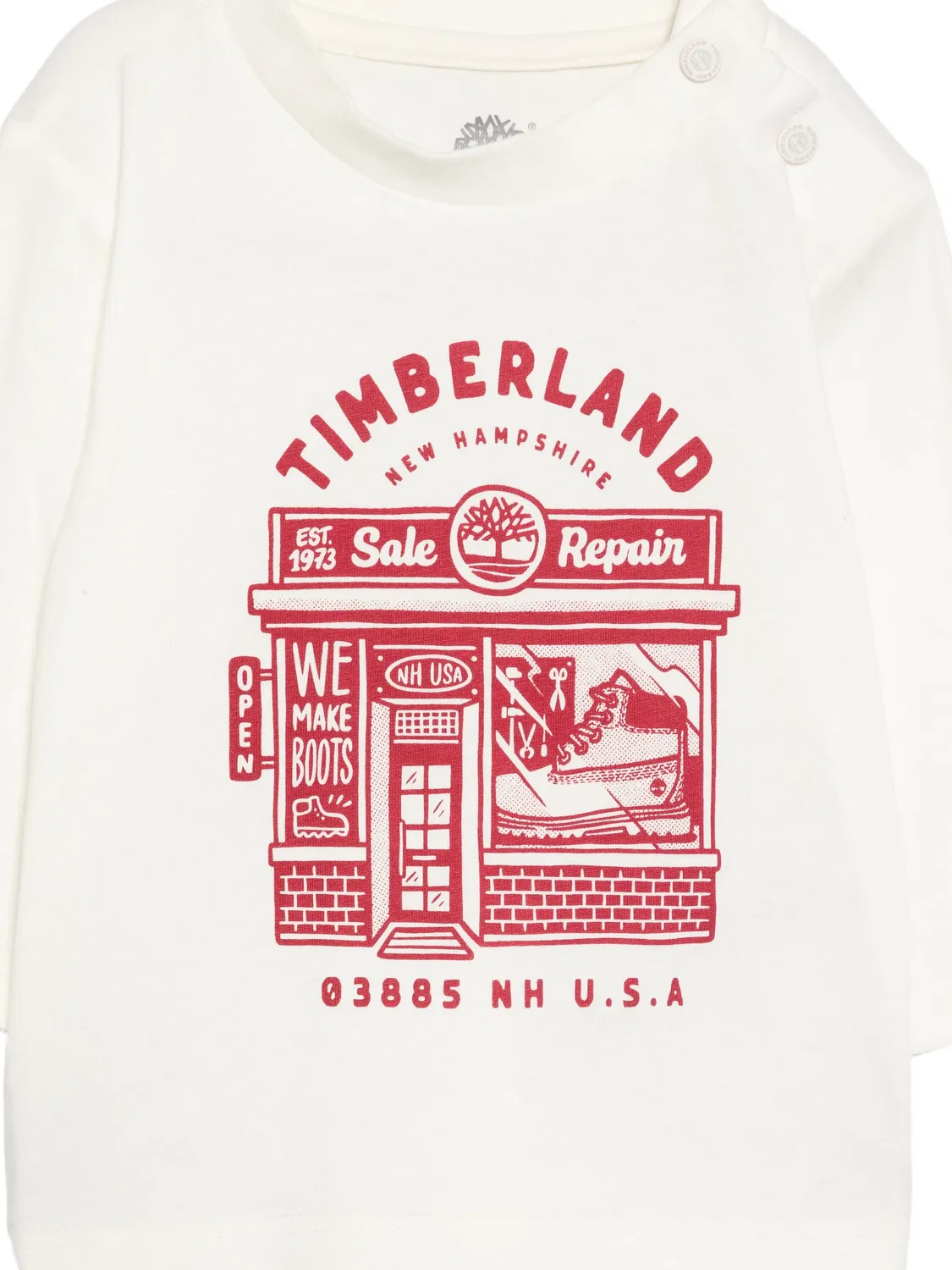 Футболка с длинными рукавами и графичным принтом Timberland Kids, белый — фото 3
