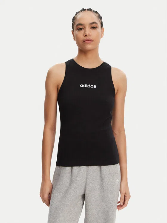 Топ slim fit Essentials Linear Adidas, черный