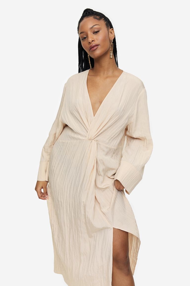 

Платье с узелками H&M, светло-бежевый