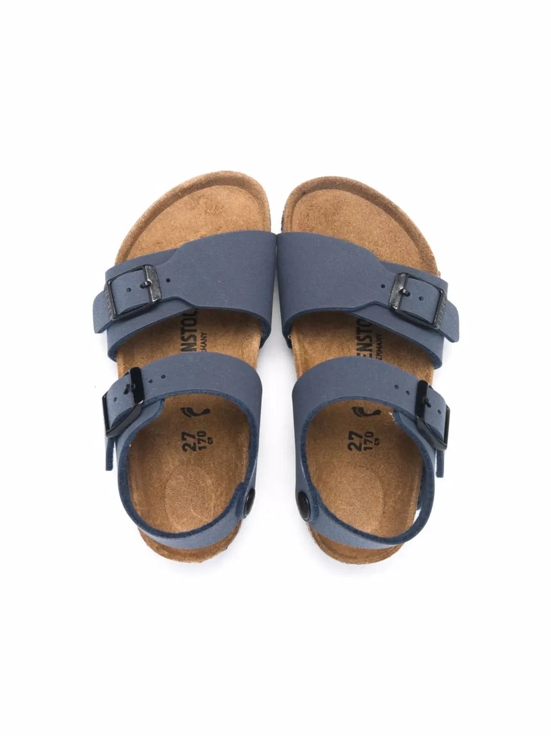 Сандалии New York синие кожаные Birkenstock, синий — фото 3