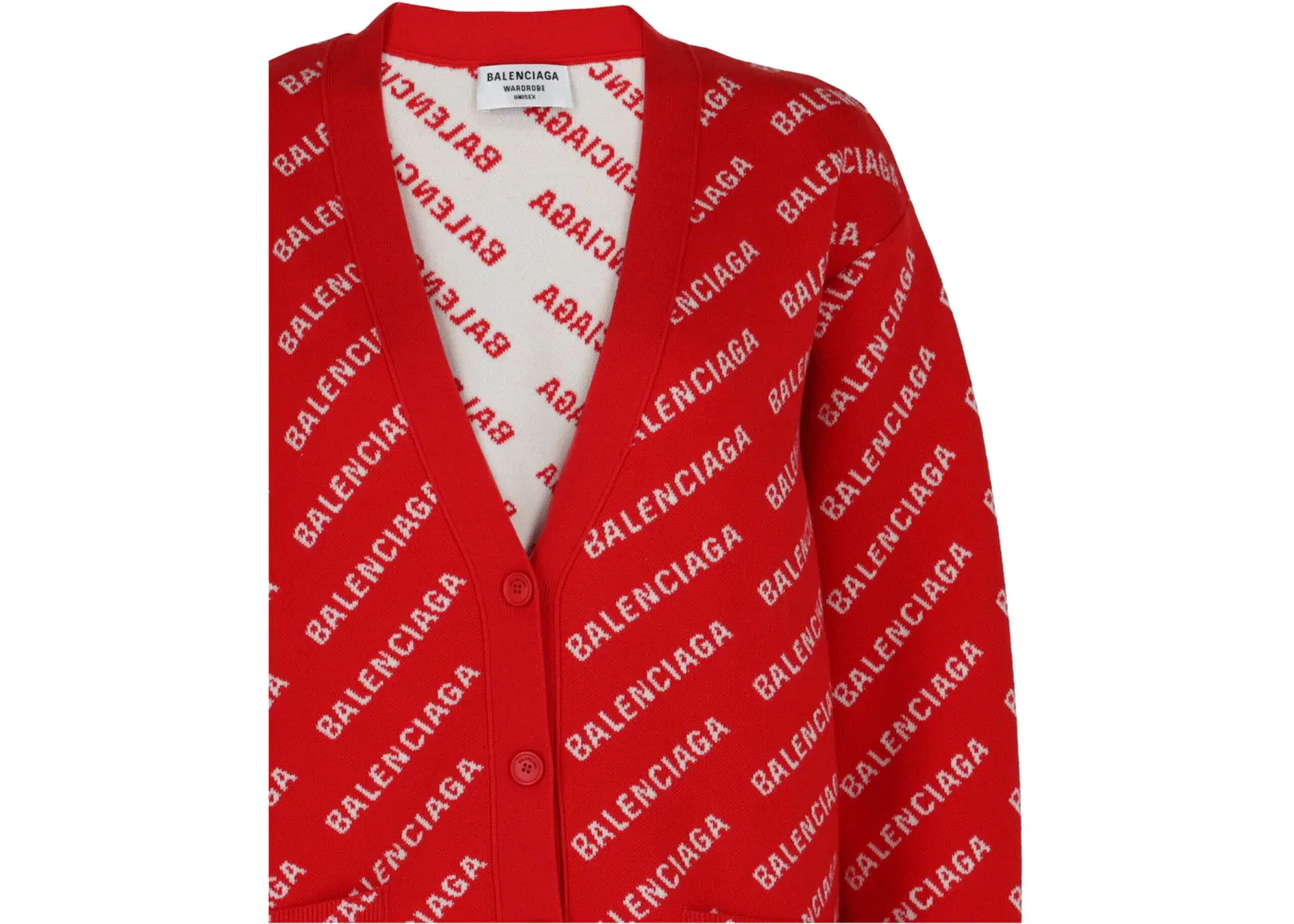 Женский кардиган с принтом Cardigan Balenciaga, Red White — фото 3