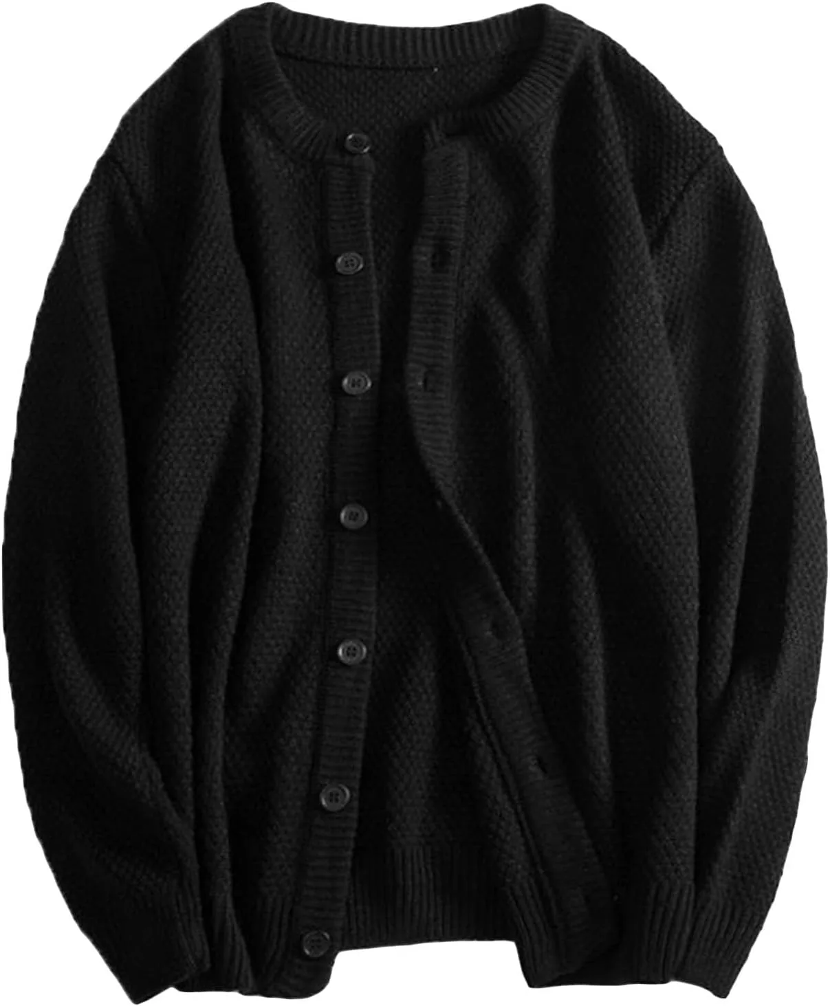 

Мужской кардиган весна-осень легкий черный вязаный на пуговицах slim fit SWJGLITTR