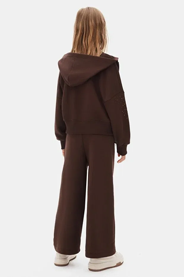 Детский спортивный костюм для девочек с принтом Nk Kids, Brown — фото 2