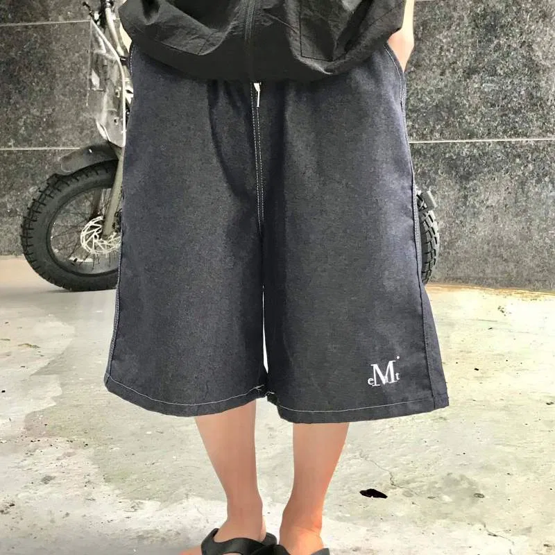 Детские джинсовые шорты-бермуды свободного кроя с завязками Brando Bermuda Denim Half Pants MUCENT, Dark Indigo Blue