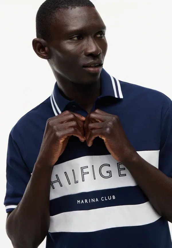 Джемпер поло Tommy Hilfiger, белый/темно-синий — фото 4