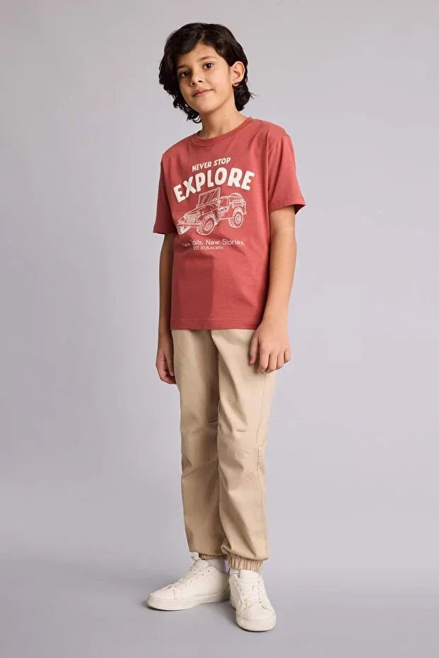 Детские брюки-джоггеры для девочек с эластичным манжетом Basics Defacto, Beige — фото 2