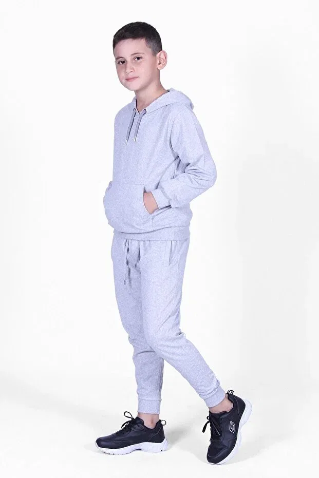 Детский комплект спортивного костюма для мальчиков с принтом Fyk Kids, Navy-Grey-Black — фото 3