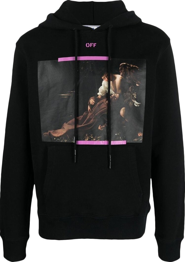 

Худи Off-White Caravaggio Print Hoodie 'Black Cyclamen', черный