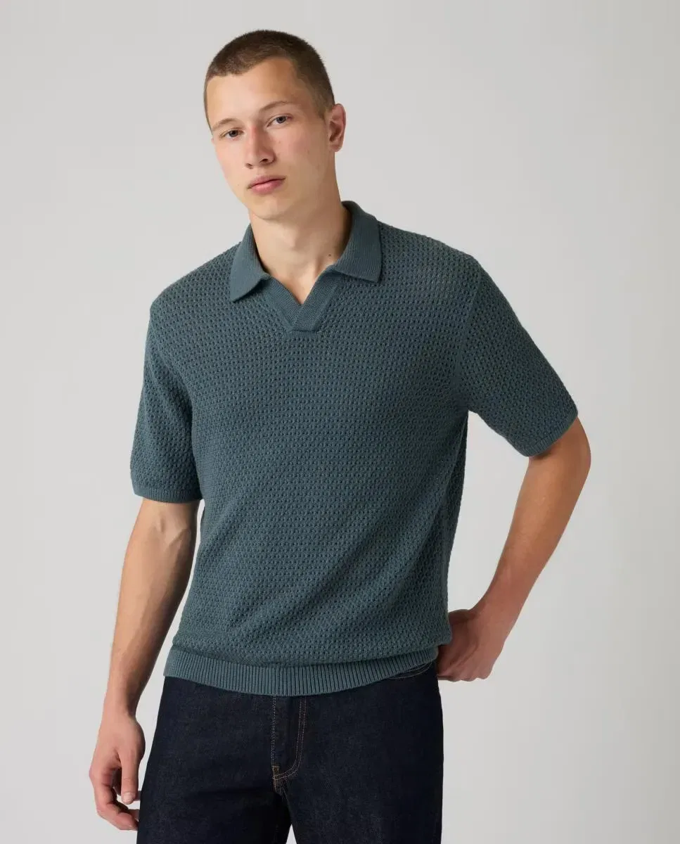 Мужской джемпер с коротким рукавом и поло Levi's, Verde — фото 4