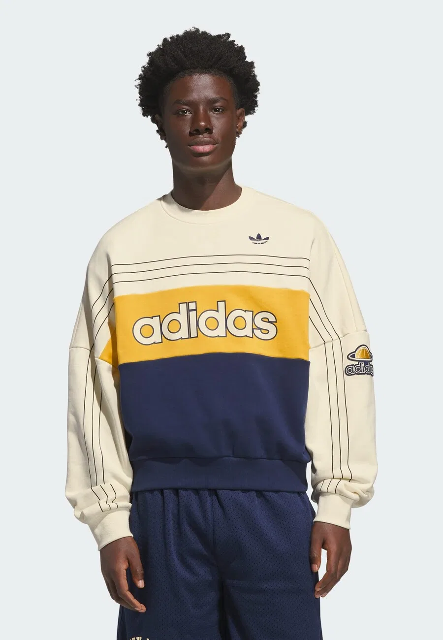 Толстовка ADIDAS ORIGINALS 'Varsity' цвета шерстяной белой ткани — фото 2