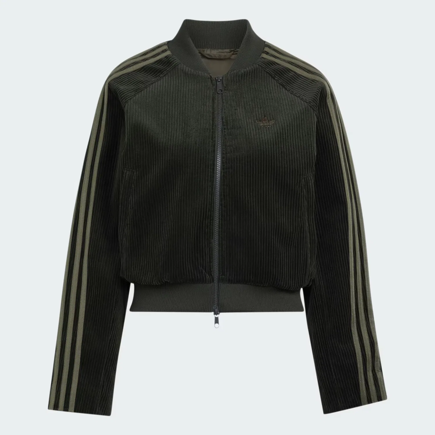 Женская олимпийка оверсайз CORDUROY SST TRACKTOP Adidas Originals, Night Cargo/Olive Strata — фото 4