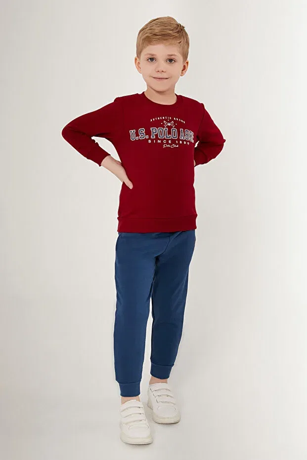Детский спортивный комплект для мальчиков с принтом U.S. Polo Assn., Burgundy