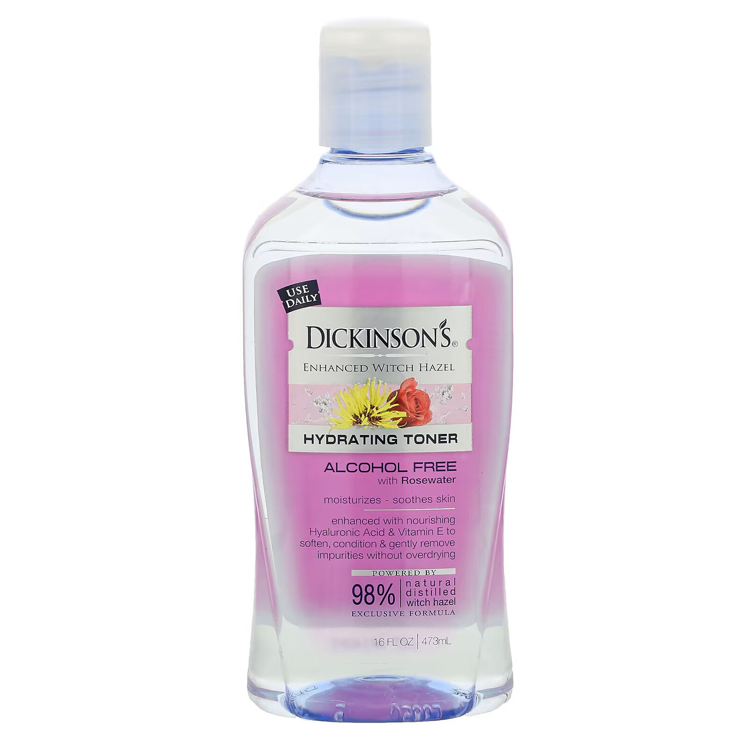 Dickinson Brands, улучшенная формула гамамелиса, увлажняющий тоник с розовой водой, без спирта, 473 мл (16 жидк. унций) — фото 2