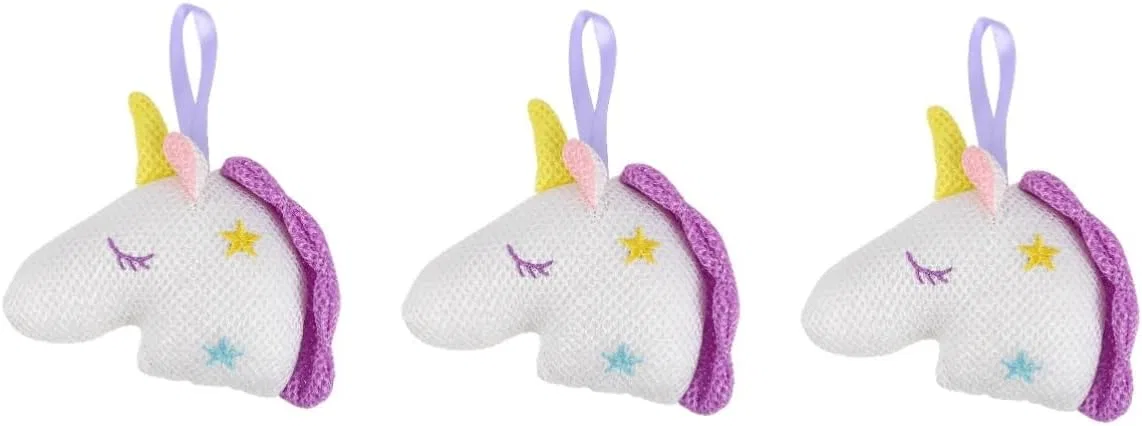Мочалка для душа Unicorn, 3 шт, Beavorty, 16x15x5 см, Белый