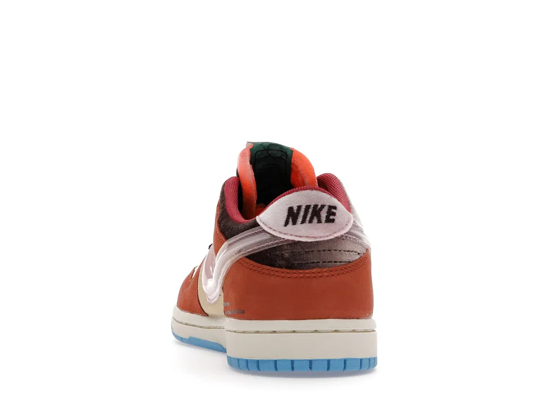 Детские кроссовки Lifestyle с принтом Nike Dunk Low Nike, Canvas/Mid Soft Pink-Burnt Brown — фото 4