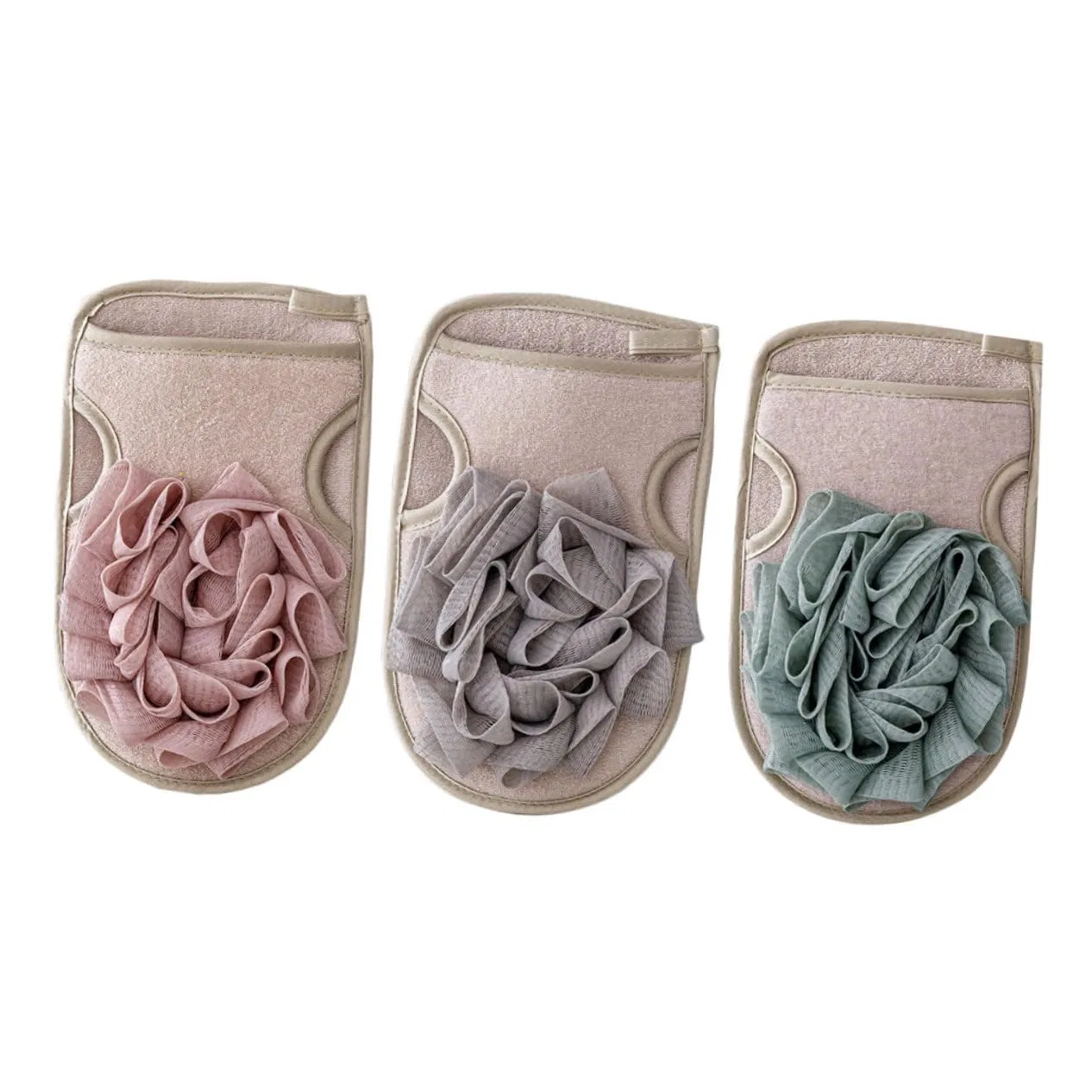 Перчатки для пилинга тела двусторонние, Vaguelly, 3 шт, 135 г, Sortierte Farbe