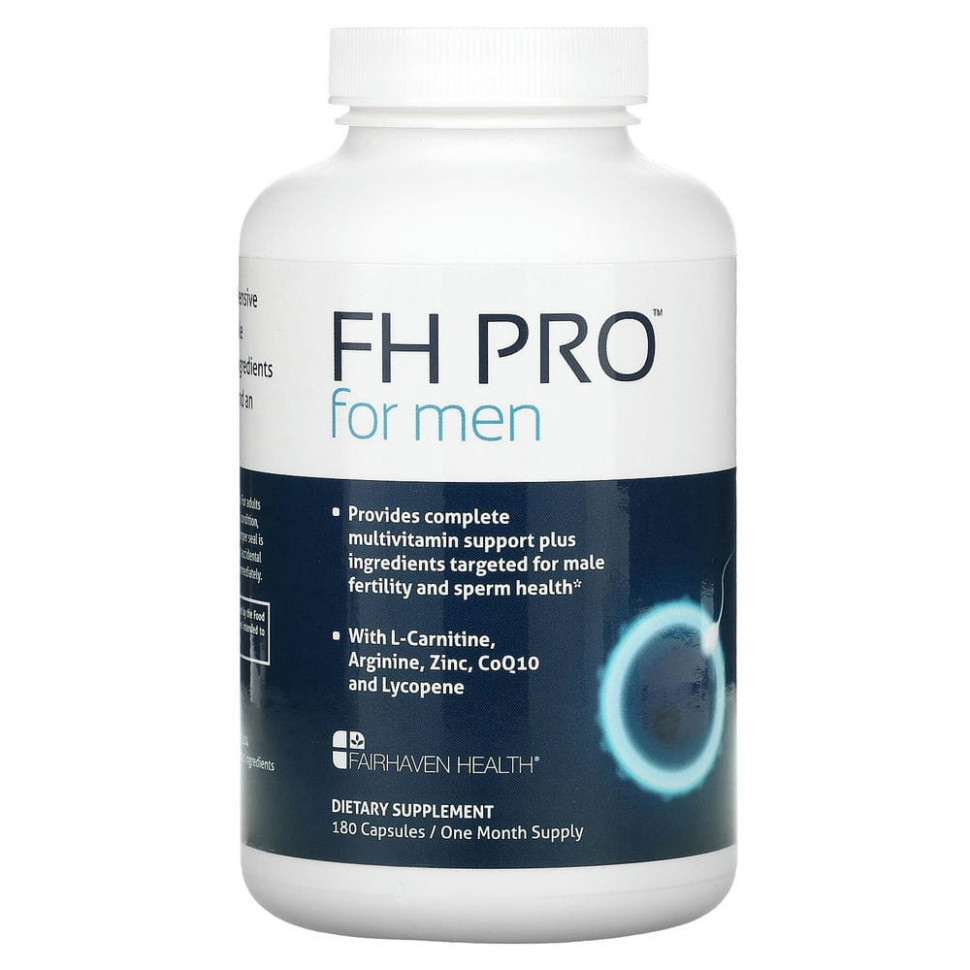 

Мультивитаминный комплекс для поддержки мужского здоровья Fairhaven Health FH Pro, 180 капсул