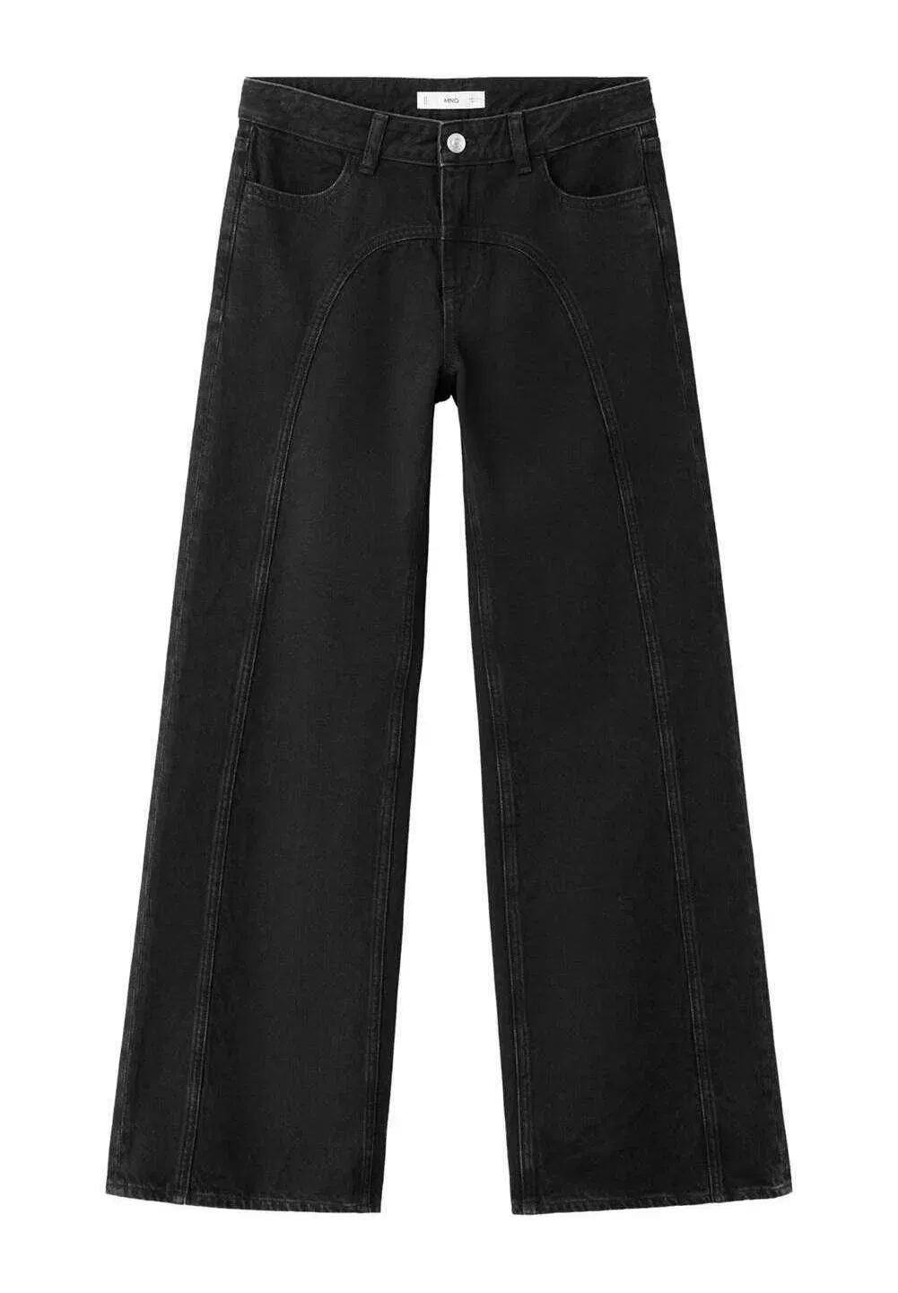 Подростковые джинсы свободного кроя Mango Kids, Black Denim — фото 4