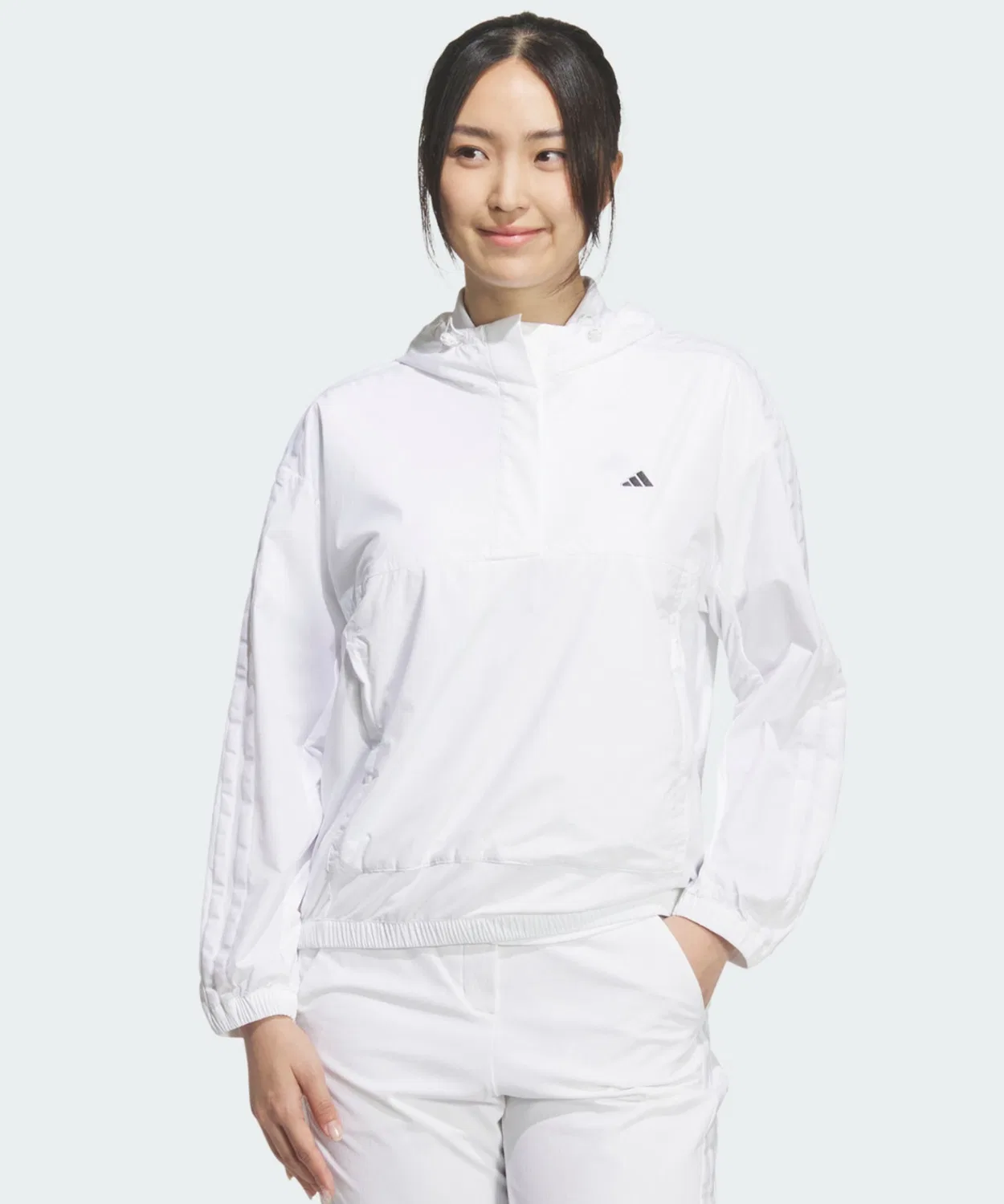 Женская анорак-куртка свободного кроя с капюшоном и длинным рукавом Adidas, White