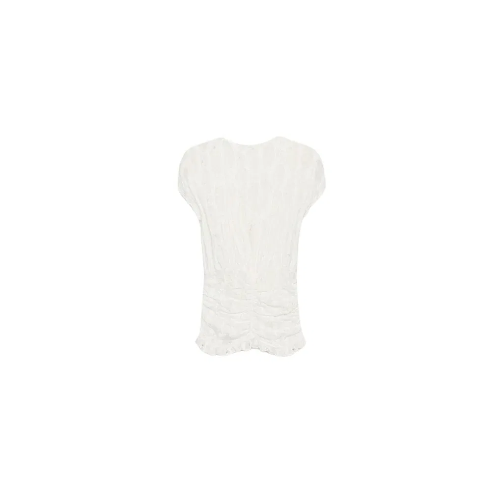 Женский тонкий свитер с v-образным вырезом Frosted White ZARA, Frosted White — фото 3