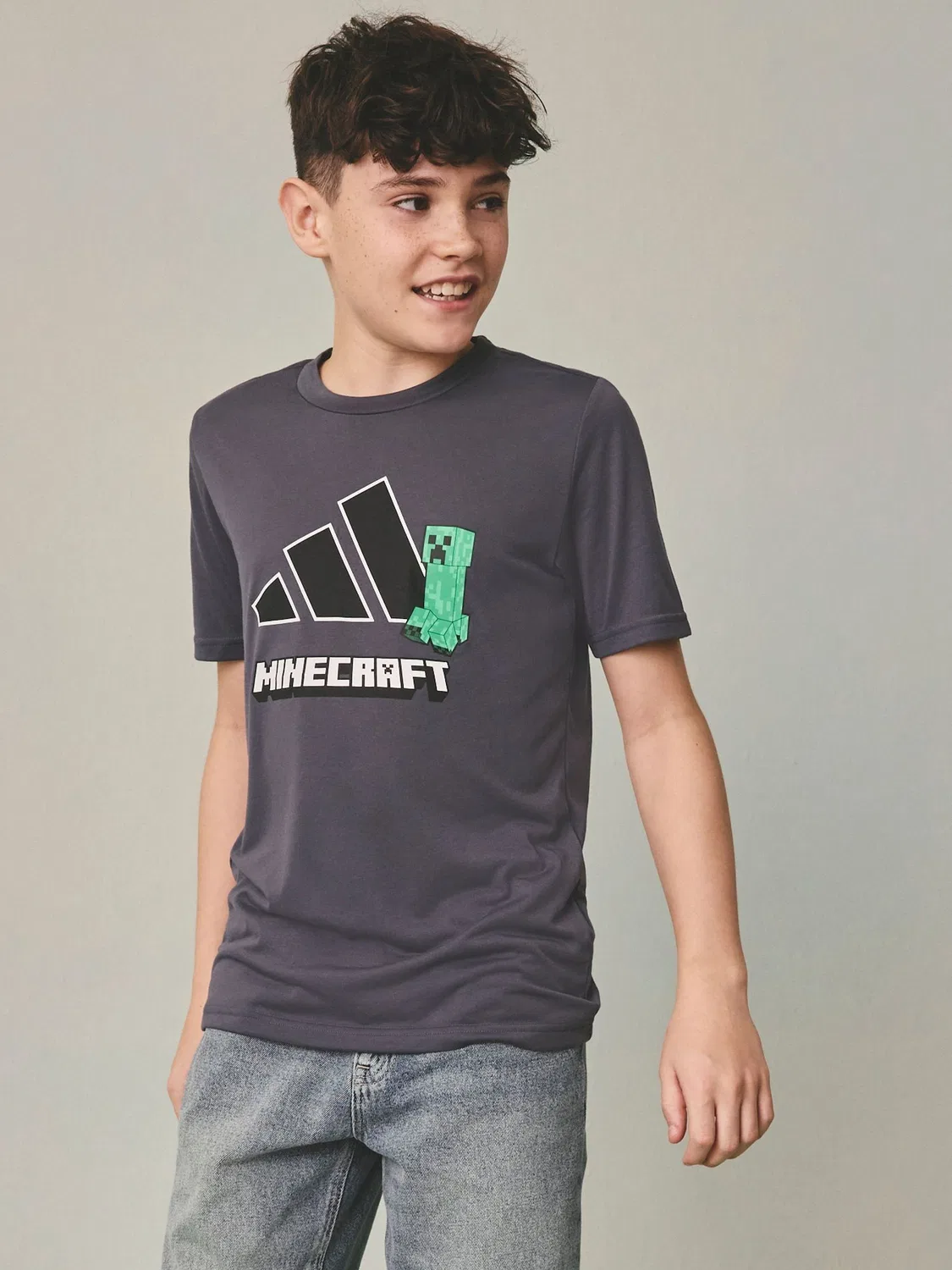 Футболка тренировочная Minecraft Climacool adidas, серый