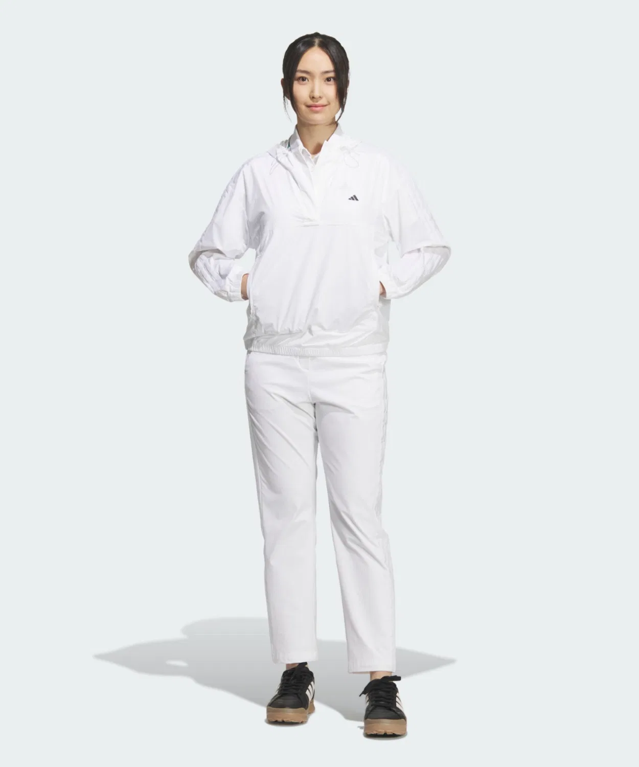 Женская анорак-куртка свободного кроя с капюшоном и длинным рукавом Adidas, White — фото 4