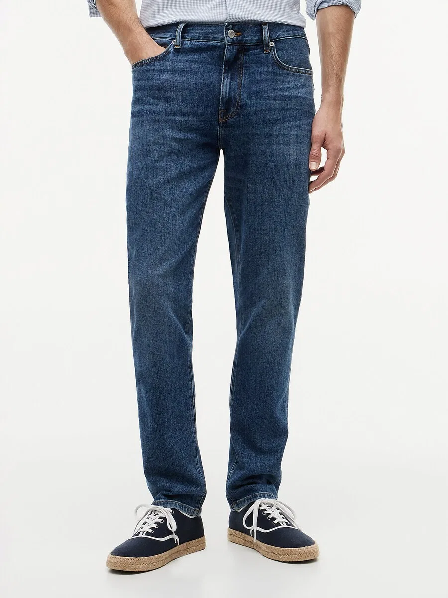 Джинсы TOMMY HILFIGER Regular Jeans 'Denton Whiskered Straight' темно-синего цвета — фото 2