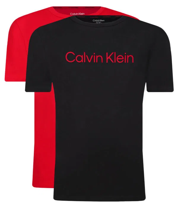 Детский комплект футболок с круглым вырезом 2 штуки Regular Fit Calvin Klein Underwear, красный