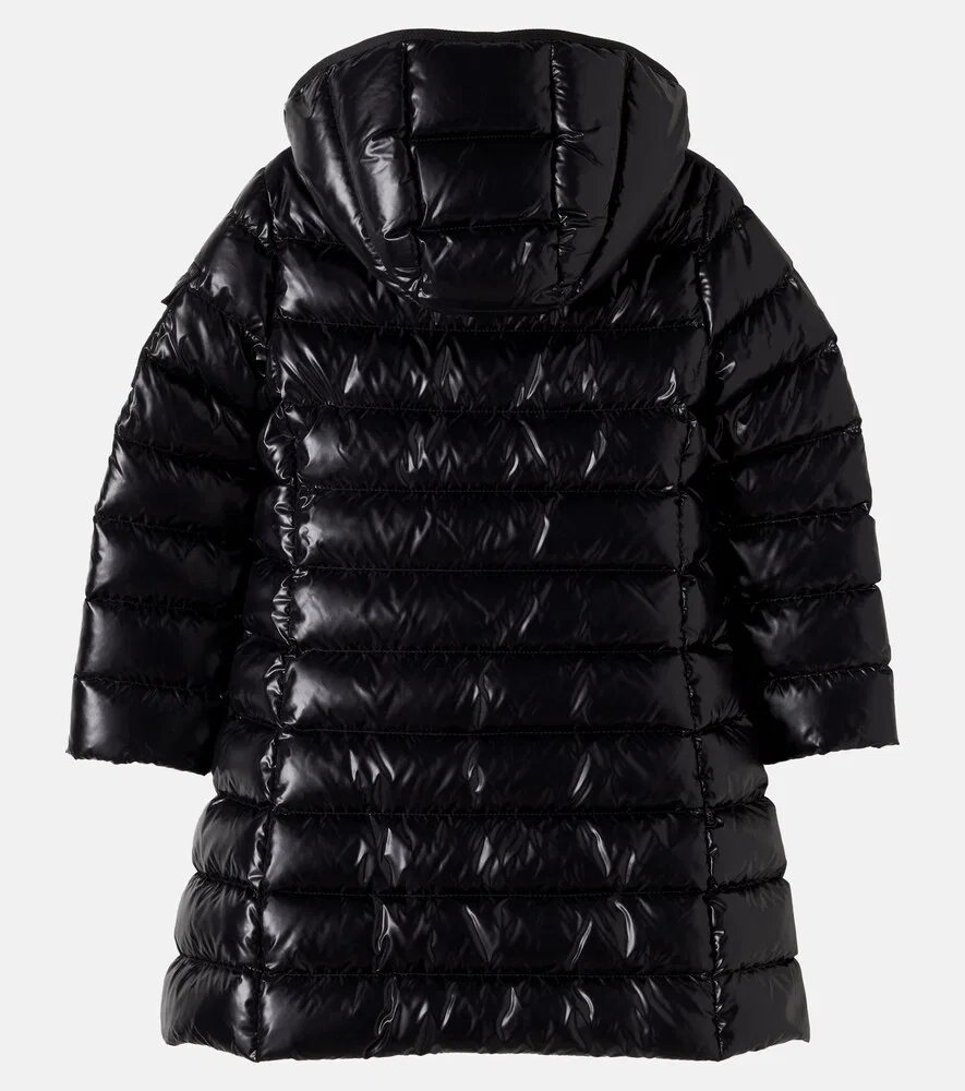 Стеганое пуховое пальто Moncler Enfant, черный — фото 2