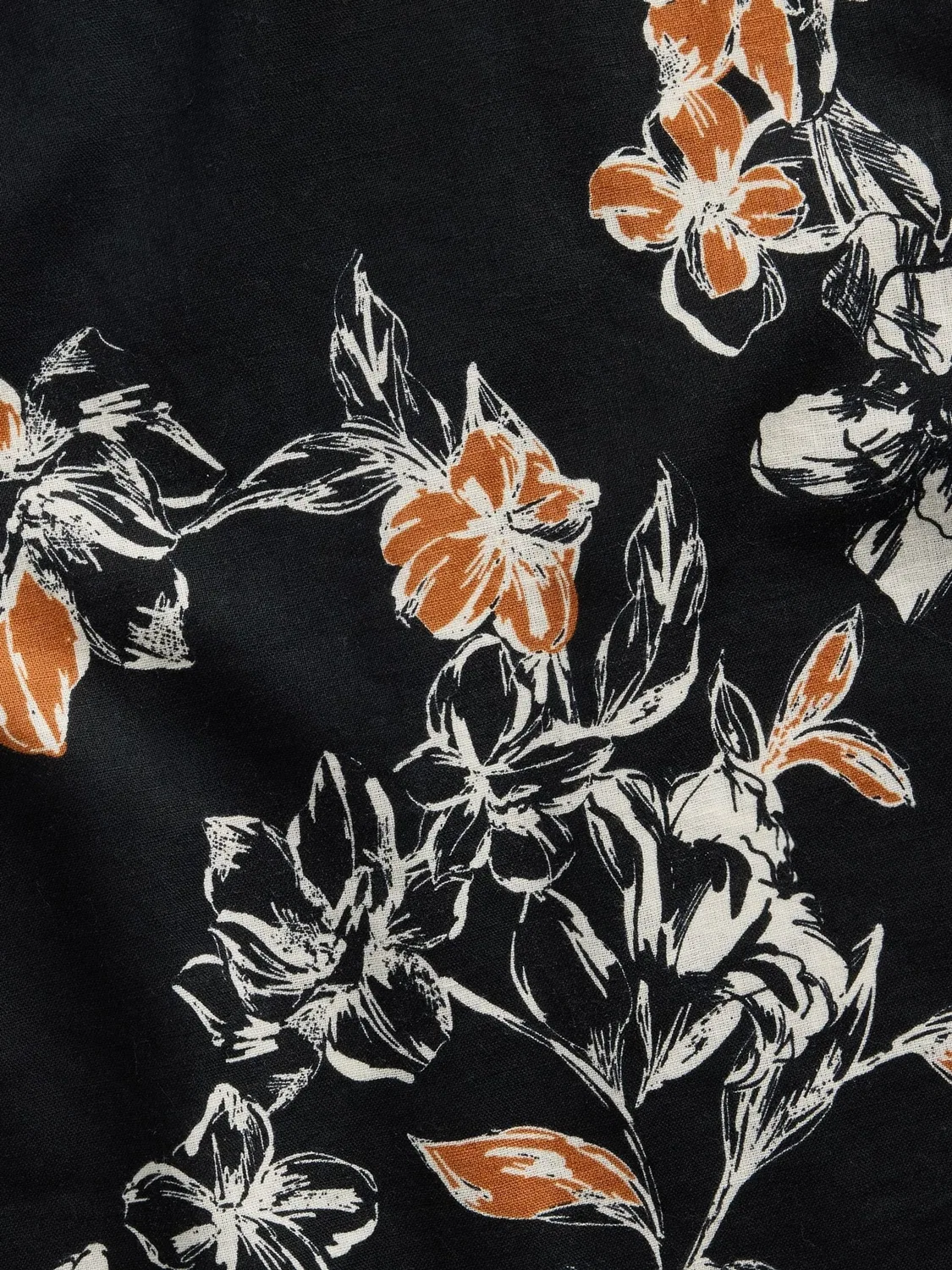Рубашка из льна с хлопком, расслабленная Gap, Black Floral — фото 4