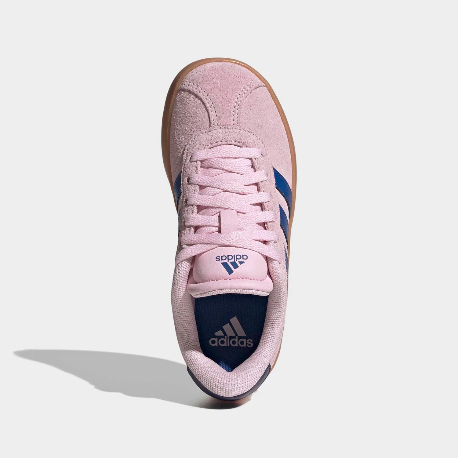 Детские кроссовки с замшевым верхом Adidas VL Court 3.0, Cloud White/Royal Blue/Clear Pink — фото 4